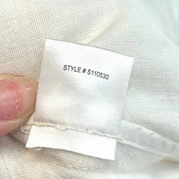 Brochu Walker White Tencel Linen Open Front Waterfall Blazer Jacket Size Medium - Picture 7 of 7